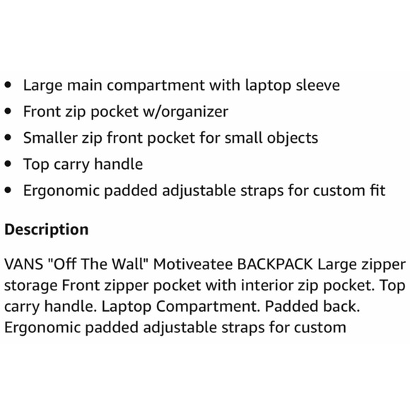 1 Left 5 Star NWT Vans Camo Motive A Tee Backpack - Picture 8 of 8